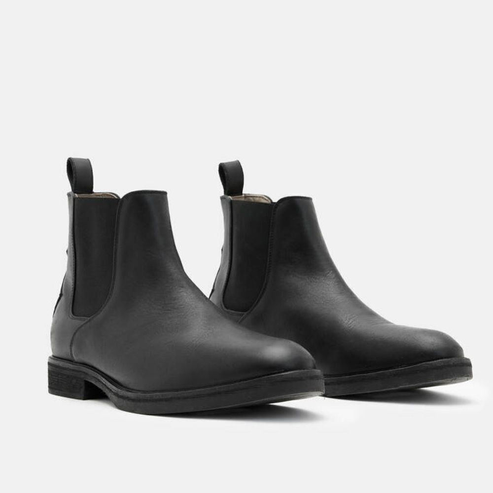 All Saints Creed Black Leather Chelsea Boots Mens 11 EU 44